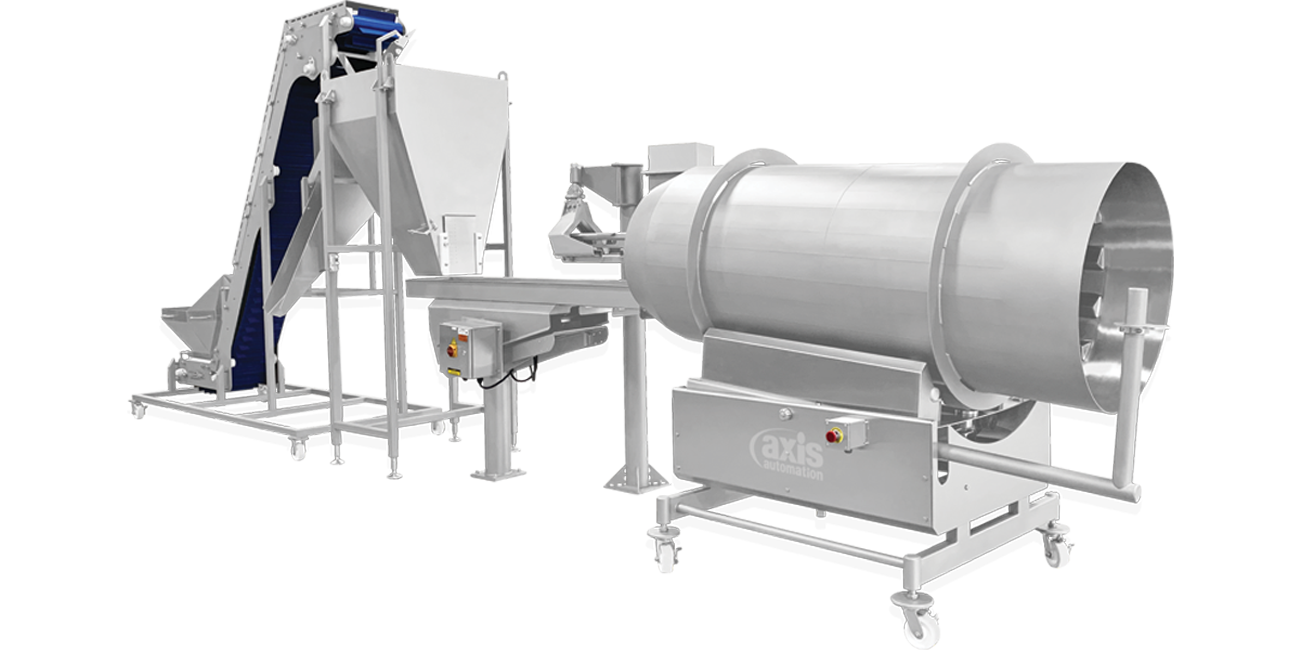popcorn-seasoning-system-z-conveyor-scarf-feeder-vibratory-belt-coating-drumNEW